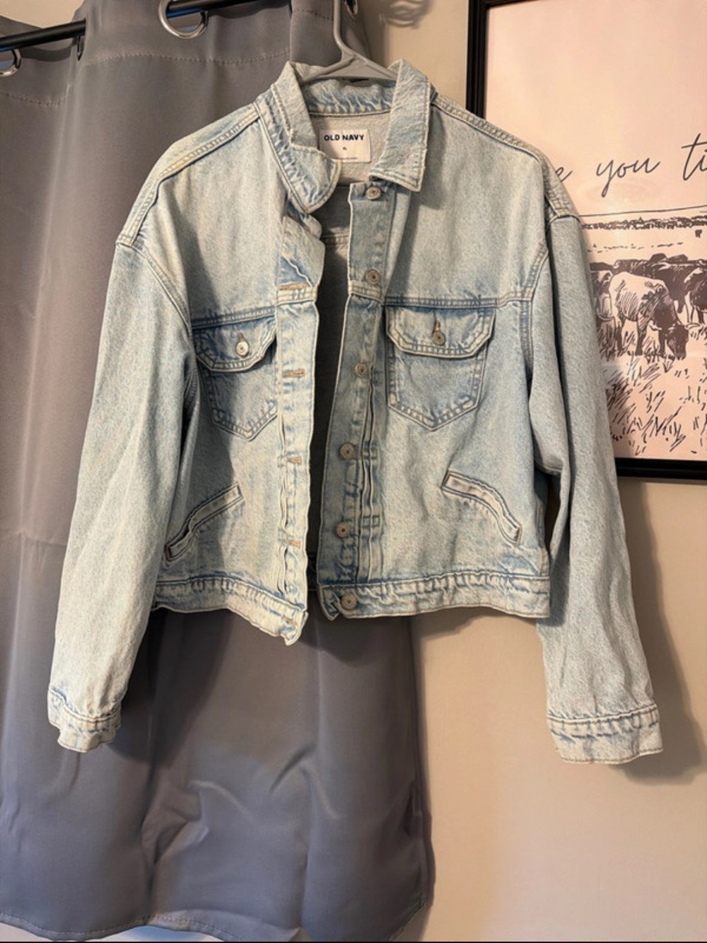 Old Navy Light Wash Denim Jacket in Pale Blue